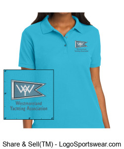 Ladies' Embroidered Logo polo shirt, Teal Color Design Zoom